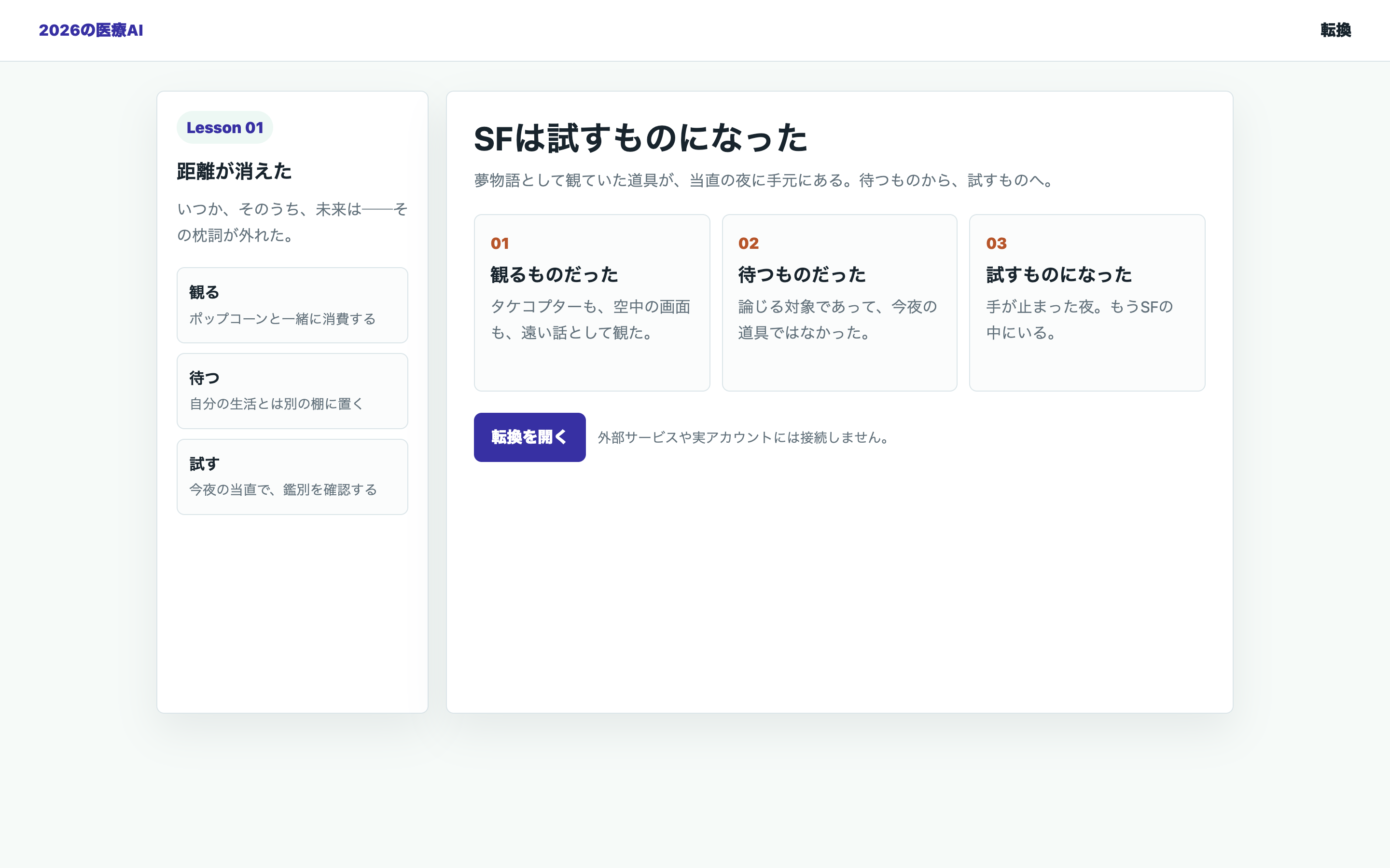 SFが待つものから試すものへ変わったことを整理する教材用の画面