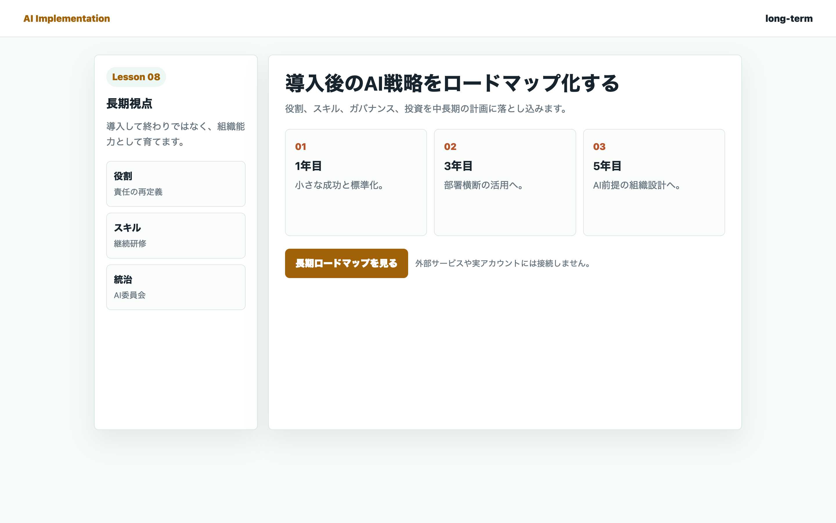 AI導入後の長期ロードマップを整理している実画面