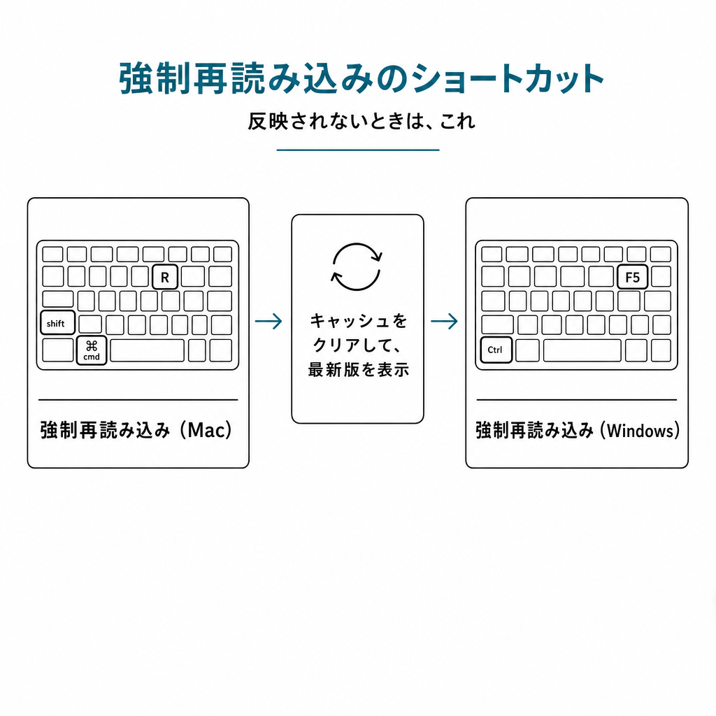 Mac(Cmd+Shift+R)と Windows(Ctrl+F5)の強制再読み込みショートカット早見カード